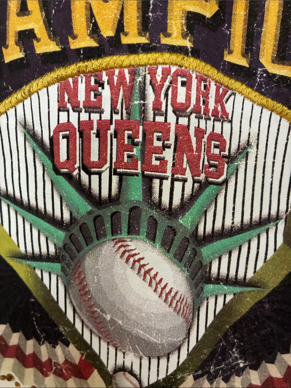 Desigual Baseball NY Queens Tee Shirt with Lace Detailing sleeves - Picture 4 of 12